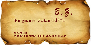 Bergmann Zakariás névjegykártya